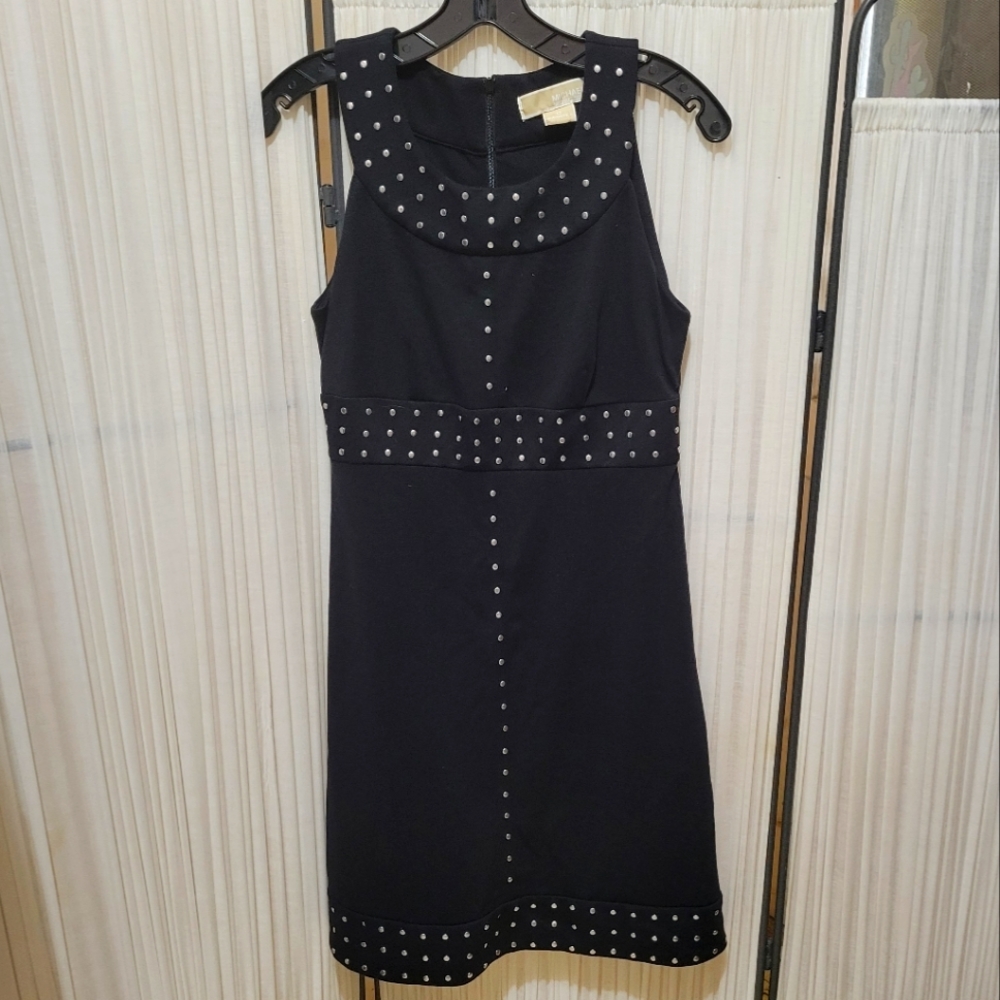 Michael Kors Black Studded Mini Dress